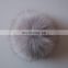 Top quality round fox fur pom pom with elastic for gilrs fashion