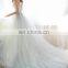 New Autumn Luxury Lace Deep V-neck Long Trail Backless Bridal Wedding Dress