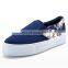 Wholesale high platform shoes slip on wedge heel canvas shoe
