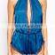 Wholesale Women Halter Chiffon Lace Playsuit