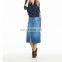 Summer simple design high waisted wholesale long denim skirt