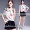 2016 BAIYIMO Latest hot sale O-neck floral printed fashion women shirt