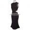 Kate Kasin Sleeveless Polyester and Spandex High Neck Hips-Wrapped Bodycon Pencil Mermaid Black Dress KK000680-1