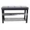Customized Modern PVC leather metal shoe rack for living room  at doorway entrance shoe bench