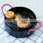 non stick coating cast iron wok with douable handle