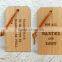 Custom made logo and painted color wooden scutcheon tags