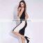 hot selling new style sexy black and white backless bandage dress