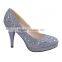 ladies high heel rhinestone fabric wedding rhinestone shoes