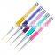 Classic Rhinestones Mental Handle Custom Logo Fine Thin Nylon Hair Nail Art Liner Painting Brush Set