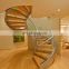 Wooden tread metal steel staircase Indoor staircase Spiral staircase