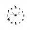 Modern Home Office Room Art Decor Decal removable 3d diy surface metal sticker wall clock