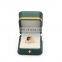 High quality luxury design dark green custom travel jewelry box PU gift box ring box