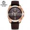 OCHSTIN AGQ059A Leather Watch Cuff Simple Display Analog Quartz Luxury Steel Case Day Watch For Men