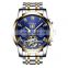 BIDEN 0190 Men Business Casual Stainless Steel Watches Calendar Automatic Mechanical Luminous Wristwatch