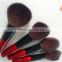 Easy cary and shining red handle goat hair powder brushes for daily makeup