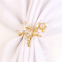 Shiny Gold Plated Napkin Ring Holder With Pearl Flower