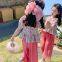 Summer Countryside Style Top and cropped pants set for primary and secondary school girls