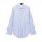 European style women's casual blouse with fashionable stripes and loose chiffon fabric, featuring long sleeves.
