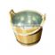 Handmade wooden round ice bucket with handle                        
                                                Quality Choice