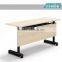 black color metal frame folding table for training room