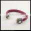 LFD-B0037Plum Color Snakeskin with Rhinestone Paved Gemstone Magnetic Clasp Snakeskin Bangle, Charm Jewelry Cuff Bangle