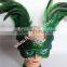 Big Beautiful Design Feather Mask Green Cock Feather Mask With Pearl For Carnival Mask And Birthday Party Decorations