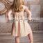 Fashion small girls flutter sleeves ruffle dress kids short skirts angel kids dress