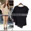 Irregular short sleeve chiffon bat shirt woman tops blouse