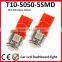 t10 5smd 505012V red white yellow blue 5050 led car signal bulb T10 led bulbs