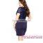 2016 Navy Lace Top Plus Size Bodycon pictures office dress for ladies