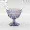 press drinking glass/Wine goblet,Hiball,DOF, sundae cup color glass in Lilac with geometric designs emboss