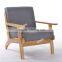 Pastoral style solid wood sofa single seater dining room chair sofa