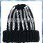 hot sale Foil stripe Knit Beanie/women fashion hat/thick knit beanie
