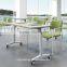 Fashionable white training desk Can be spliced mobile collapsible folding table QM-12