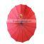 Red pongee with silk screen printing 16 ribs straight umbrella