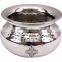 IndianArtVilla Stainless Steel Handmade Hammered Punjabi Handi 400 ML - Serving Dishes Indian Foods Home Hotel Restaurant Table