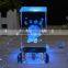 3d Laser Engraved Crystal Doraemon Cube with LED light base ,3d laser crystal cube Doraemon