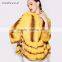 Dyed yellow mink winter coat fur jacket with hood