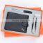 Leather wallet business set with wallet