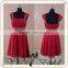 RSE63 Wholesale Short Red Chiffon Cap Sleeve Crystal Beading Made To Order Bridesmaid Dresses China
