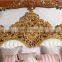 Royal Place Gold Leaf Finished Full Solid Wood Carving Bed, Arabic Golden Style Bedroom Furniture(MOQ=1 SET)