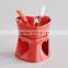 Ceramic Fondue Set in Solid Color, Heart Shape Fondue Set with Forks