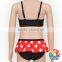 Girls 3Pcs Swimsuit Cute Bow-Knot Top And Polka Dots Hat Bikini Swimwear