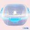 2pcs Clear With Lock Microwave Heating Plastic Food Container Set With Air Holes