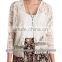 2016 autumn casual women sheer wholesale half sleeve short lace fringe cardigan blouse