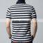 100% polo t-shirt black and white mens polo collar striped t shirt design