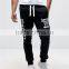 Custom Print Slim Fit Joggers With Cuffed Hem Men Gym Pants With White Drawstring