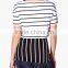 fashion wholesale black and white stripe elegant maternity t-shirt