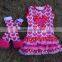 2015 new baby girls valentine chiffon dress valentines dress with matching headband and chunky necklace and leg warmer set