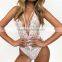B33653A 2017 Newly lace flower transparent women bodysuit